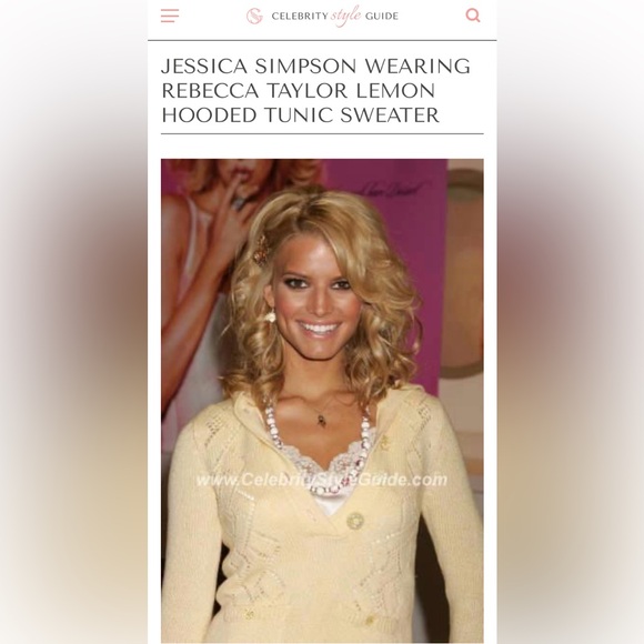 Rebecca Taylor Sweaters - Rebecca Taylor Yellow Lemon Hood Sweater ASO Jessica Simpson